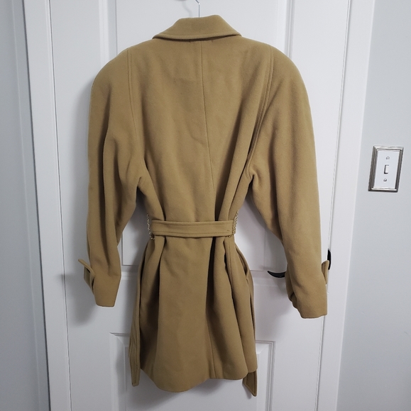 VINTAGE FENNLLI Brown Wool & Cashmere Belted Long Coat - Picture 7 of 16